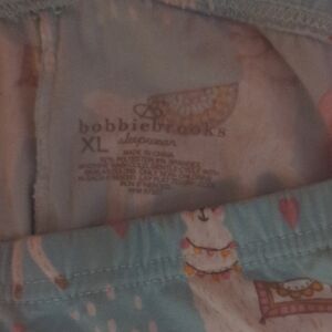 Bobbie Brooks Women's Llama Print Sleepwear Bottoms - Light Blue